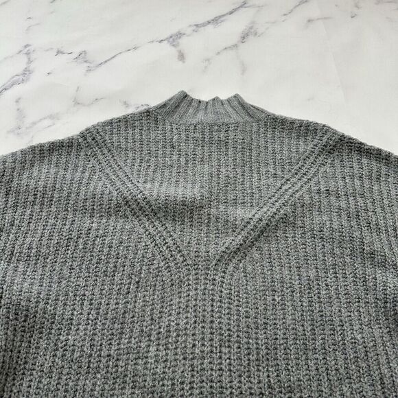 Old Navy Womens Sweater Knit Shift Dress Size L Light Gray Mock Neck Chunky - Picture 9 of 12